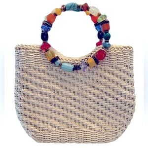 Cappelli Straworld Handbag Jewel Handle Excellent Condition